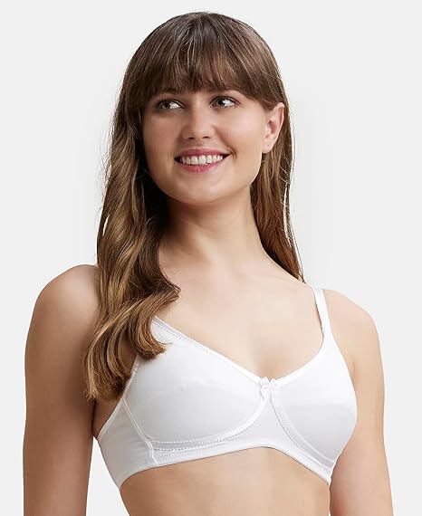 Jockey 1242 Women’s Wirefree Cotton Bra – Medium Coverage Cross-Over Everyday Fit